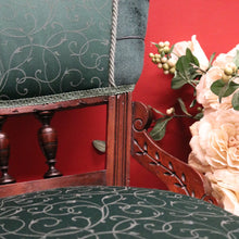 Load image into Gallery viewer, x SOLD Antique English Mahogany, Velour and Sating Fabric Hall Chair or Bedroom Chair. B12347