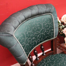Load image into Gallery viewer, x SOLD Antique English Mahogany, Velour and Sating Fabric Hall Chair or Bedroom Chair. B12347