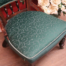 Load image into Gallery viewer, x SOLD Antique English Mahogany, Velour and Sating Fabric Hall Chair or Bedroom Chair. B12347