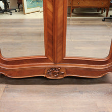 Load image into Gallery viewer, Grand French Walnut Armoire with Bevelled Mirror Doors and Carved Detail. B12664