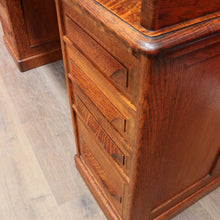 Load image into Gallery viewer, Antique Cutler Quarter Sawn Oak Roll Top Desk with Tambour and Key. B13065