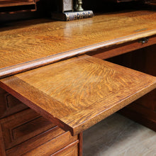 Load image into Gallery viewer, Antique Cutler Quarter Sawn Oak Roll Top Desk with Tambour and Key. B13065