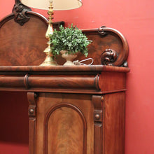 Load image into Gallery viewer, Antique English Mahogany Twin Pedestal Sideboard with Three Drawers and Backboard. B12349