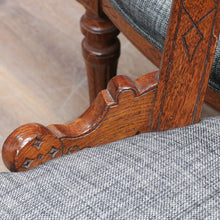 Load image into Gallery viewer, Antique English Oak Balloon Back Crest Dining or Kitchen Chairs Set of 10 Circa 1890. B13058
