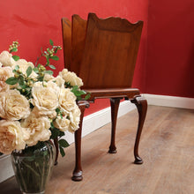 Load image into Gallery viewer, x SOLD Unusual Antique Magazine Rack with Shaped Top, Slender Legs and Pad Feet. B12662