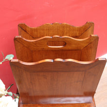 Load image into Gallery viewer, x SOLD Unusual Antique Magazine Rack with Shaped Top, Slender Legs and Pad Feet. B12662