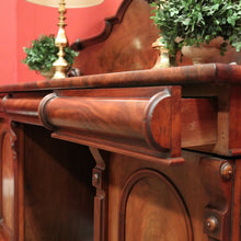 Load image into Gallery viewer, Antique English Mahogany Twin Pedestal Sideboard with Three Drawers and Backboard. B12349