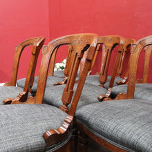 Load image into Gallery viewer, Antique English Oak Balloon Back Crest Dining or Kitchen Chairs Set of 10 Circa 1890. B13058