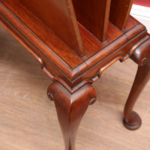 Load image into Gallery viewer, x SOLD Unusual Antique Magazine Rack with Shaped Top, Slender Legs and Pad Feet. B12662