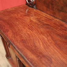 Load image into Gallery viewer, Antique English Mahogany Twin Pedestal Sideboard with Three Drawers and Backboard. B12349
