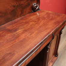 Load image into Gallery viewer, Antique English Mahogany Twin Pedestal Sideboard with Three Drawers and Backboard. B12349