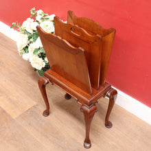 Load image into Gallery viewer, x SOLD Unusual Antique Magazine Rack with Shaped Top, Slender Legs and Pad Feet. B12662