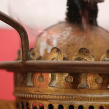 Load image into Gallery viewer, Antique Brass Duplex Oil Lamp with Milk Glass Shade and Chimney, c.1920s. B12656