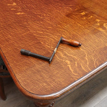 Load image into Gallery viewer, Antique English Oak Extending Dining Table with Joseph Fitter Winding Mechanism. B13057