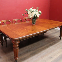 Load image into Gallery viewer, Antique English Oak Extending Dining Table with Joseph Fitter Winding Mechanism. B13057