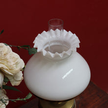 Load image into Gallery viewer, Antique Brass Duplex Oil Lamp with Milk Glass Shade and Chimney, c.1920s. B12656