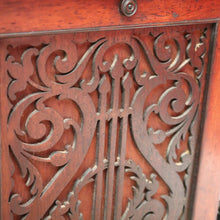 Load image into Gallery viewer, x SOLD Antique English Rosewood and Olive Green Fabric Music Stool or Seat, Tilt Adjustment. B12331