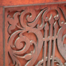 Load image into Gallery viewer, x SOLD Antique English Rosewood and Olive Green Fabric Music Stool or Seat, Tilt Adjustment. B12331