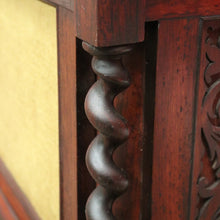 Load image into Gallery viewer, x SOLD Antique English Rosewood and Olive Green Fabric Music Stool or Seat, Tilt Adjustment. B12331