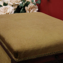 Load image into Gallery viewer, x SOLD Antique English Rosewood and Olive Green Fabric Music Stool or Seat, Tilt Adjustment. B12331