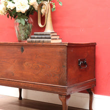 Load image into Gallery viewer, English Elm Blanket Box with Key, Original Paper Lining and Elegant Legs. B12661