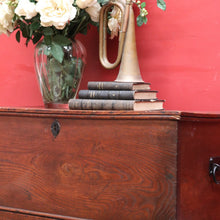 Load image into Gallery viewer, English Elm Blanket Box with Key, Original Paper Lining and Elegant Legs. B12661