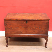 Load image into Gallery viewer, English Elm Blanket Box with Key, Original Paper Lining and Elegant Legs. B12661