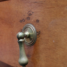 Load image into Gallery viewer, Australian Maple Dressing Table with Mirror and Three Drawers, Brass Handles. B12654