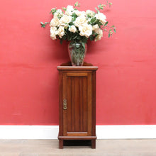 Load image into Gallery viewer, Antique English Mahogany Bedside Cabinet with Scalloped Gallery. B13053