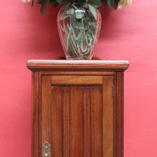 Load image into Gallery viewer, Antique English Mahogany Bedside Cabinet with Scalloped Gallery. B13053