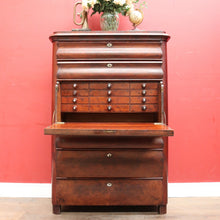 Load image into Gallery viewer, English Biedermeier Mahogany Secretaire Chest with Mother-of-Pearl Detail. B12650