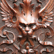 Load image into Gallery viewer, English Oak Sideboard with Carved Greenman Detail and Art Nouveau Handles. B12660
