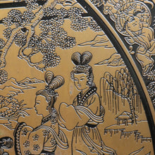 Load image into Gallery viewer, Vintage Chinese Style Red Lacquer Wedding Cabinet with Brass Medallion. B13075
