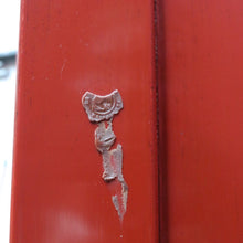 Load image into Gallery viewer, Vintage Chinese Style Red Lacquer Wedding Cabinet with Brass Medallion. B13075