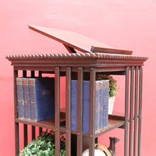 Load image into Gallery viewer, x SOLD Antique English Revolving Bookcase with Cast Iron Base and Lifting Bookrest. B12696