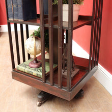 Load image into Gallery viewer, x SOLD Antique English Revolving Bookcase with Cast Iron Base and Lifting Bookrest. B12696