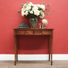 Load image into Gallery viewer, x SOLD 1940s English Mahogany Two Drawer Hall Table or Lamp Side Table. B12361