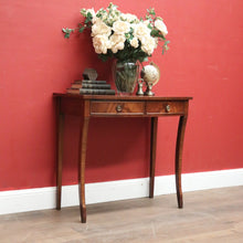 Load image into Gallery viewer, x SOLD 1940s English Mahogany Two Drawer Hall Table or Lamp Side Table. B12361