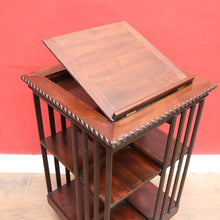 Load image into Gallery viewer, x SOLD Antique English Revolving Bookcase with Cast Iron Base and Lifting Bookrest. B12696