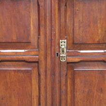 Load image into Gallery viewer, Antique English Walnut Sideboard with Panelled Doors and Brass Fittings. B12682