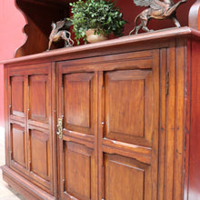 Load image into Gallery viewer, Antique English Walnut Sideboard with Panelled Doors and Brass Fittings. B12682