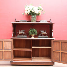 Load image into Gallery viewer, Antique English Walnut Sideboard with Panelled Doors and Brass Fittings. B12682