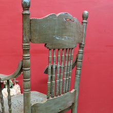 Load image into Gallery viewer, Antique English Painted Hall Chair in Sage Green and Duck Egg Blue. B13077