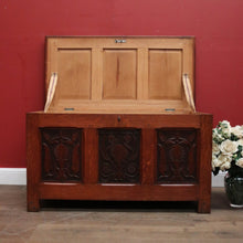 Load image into Gallery viewer, x SOLD Antique French Oak Blanket Box, Toy or Storage Chest / Trunk. Original Lock - a Key. B12371