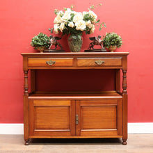 Load image into Gallery viewer, Antique Australian Cedar Servery or Dumb Waiter with Drawers and Cupboard. B12653