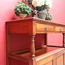 Load image into Gallery viewer, Antique Australian Cedar Servery or Dumb Waiter with Drawers and Cupboard. B12653