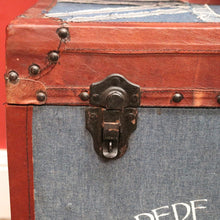 Load image into Gallery viewer, A Leather bound Denim Storage Box or Toy / Shoe Box by Pepe Jeans Est 1973 London. B12370