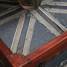 Load image into Gallery viewer, A Leather bound Denim Storage Box or Toy / Shoe Box by Pepe Jeans Est 1973 London. B12370