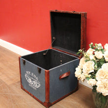 Load image into Gallery viewer, A Leather bound Denim Storage Box or Toy / Shoe Box by Pepe Jeans Est 1973 London. B12370