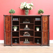 Load image into Gallery viewer, Antique William IV English Mahogany Open Library Bookcase with Spiral Columns. B13060